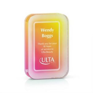 Rounded Acrylic Highlighter Award, Small, Orange-Red Gradient