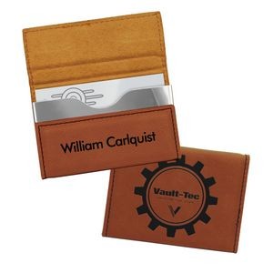 Leatherette Hard Business Card Case - Rawhide