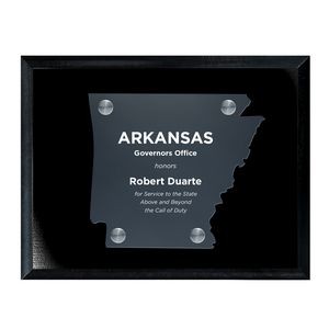 Frosted Acrylic AR State Cutout on Black Plaque