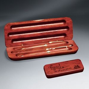 Rosewood Pen, Pencil, Letter Opener and Case Set