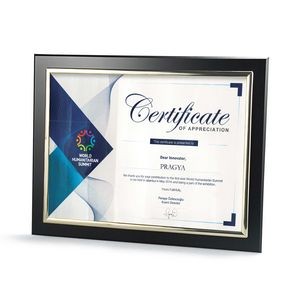 Black Certificate Frame with Silver Metallized Accent