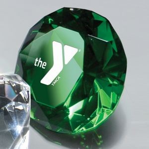 Full-Cut Green Glass Gemstone (Includes Silver Color-Fill)