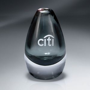 Gray Art Glass Vase (Includes Silver Color-Fill)