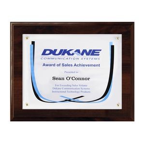 Certificate/Overlay Walnut Finish Plaque for 8