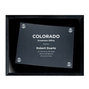 Frosted Acrylic CO State Cutout on Black Plaque