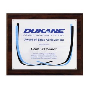 Certificate/Overlay Walnut Finish Plaque for 8 1/2 