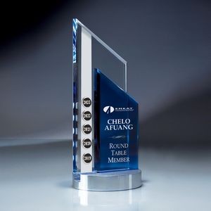 Blue and Optic Crystal Peak on Aluminum Base (Includes Silver Color-Fill)