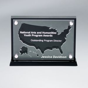 Frosted Lucite Cutout on Risers Award with Choice of State or Special Stock Shape