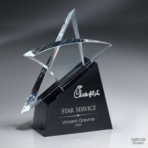 Optic Crystal Erupting Star Award - Small (Includes Silver Color-Fill)
