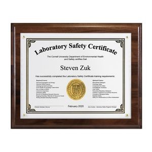 Genuine Walnut Certificate/Overlay Plaque for 8 1/2 "x 11" Insert with Gift Box