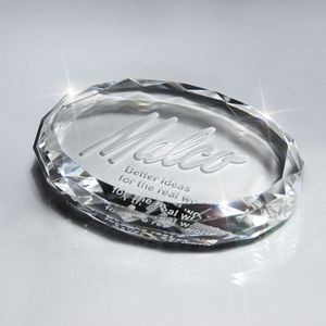 Optic Crystal Oval Paperweight