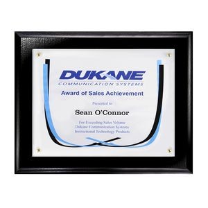 Certificate/Overlay Ebony Finish Plaque for 8