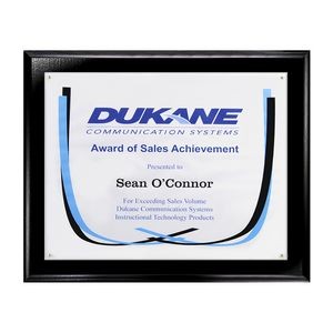 Certificate/Overlay Ebony Finish Plaque for 8 1/2 