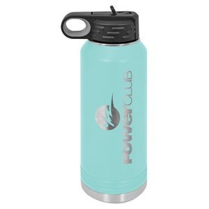 Powder Coated Travel Water Bottle Includes Straw