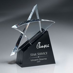 Optic Crystal Erupting Star Award - Large (Includes Silver Color-Fill)