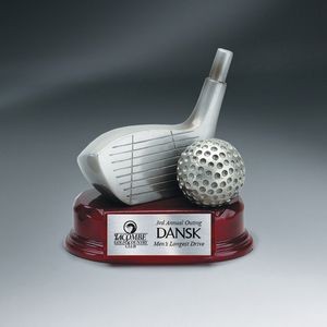 Antique Silver Golf Club Iron/Wedge and Ball Award