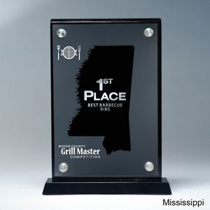 Frosted Lucite MS State Cutout on Risers Award