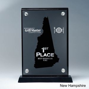 Frosted Lucite NH State Cutout on Risers Award