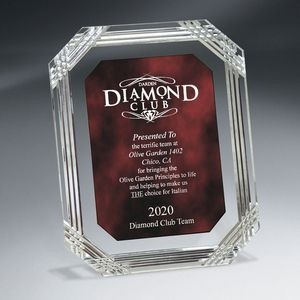 Red Diamond Carved Octagon Plaque