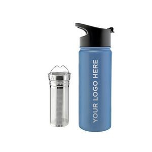 GROSCHE CHICAGO STEEL Tea Infuser Flask Travel Convenience Water Bottle | 16 FL OZ/ 473 ML