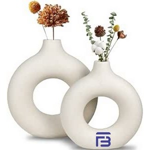 White Ceramic Modern Minimalist Flower Vase
