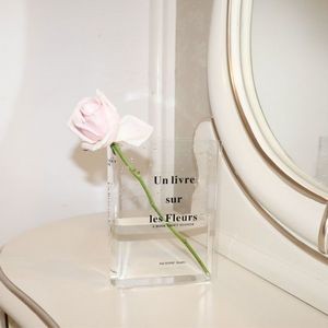 Premium Clear Acrylic Book Shaped Transparent Flower Vase