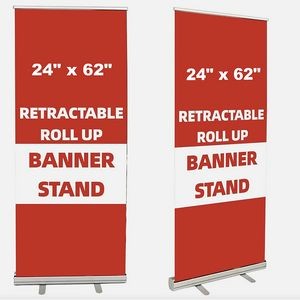 24" x 62" Premium Retractable Roll Up Banner