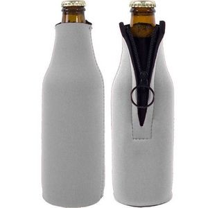 Zippered bottle foam beverage insulator.