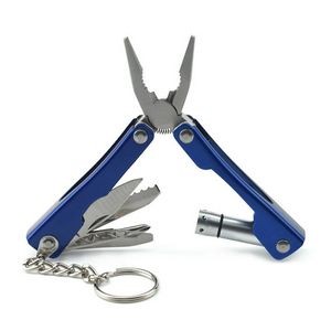 Multi-function folding metal tool keychain