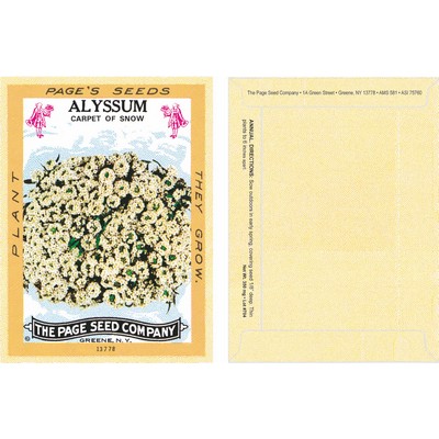 Antique Series Alyssum, Carpet of Snow Flower Seeds - Digital Print/Back Packet Print
