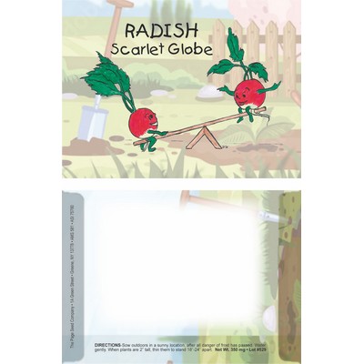 Dorothy's Kids Series Radish Seeds/ Cartoon Character Packet- Digital Print- Back Imprint