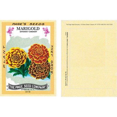 Antique Series Marigold Seeds - Digital Print/ Packet Back Imprint