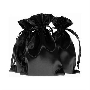 6" x 9" Inch Satin Black Gift Bags