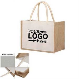 Reusable Cotton Canvas Tote Bag with Jute Side