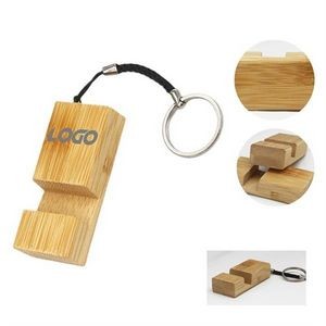 Wooden Phone Stand Keychain