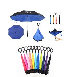 Double Layer Reverse C- Handle Umbrella