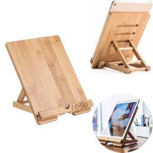 Bamboo Folding Tablet Holder For Desk