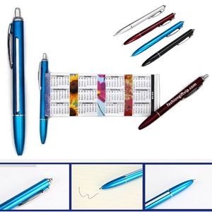 Banner Pen W/Metal Clip & Chrome Plunger