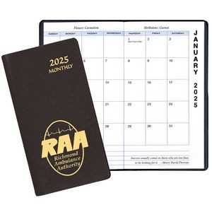 Monthly Pocket Planner w/ Continental Vinyl Cover - Upright Format