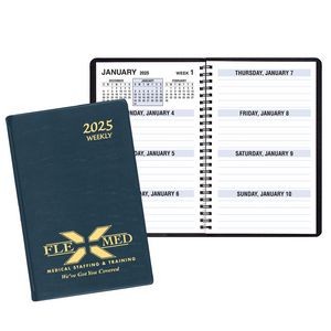 Large Print Weekly Desk Planner w/ Continental Vinyl Cover