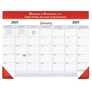 Desk Pad Calendar w/ Leatherette Header