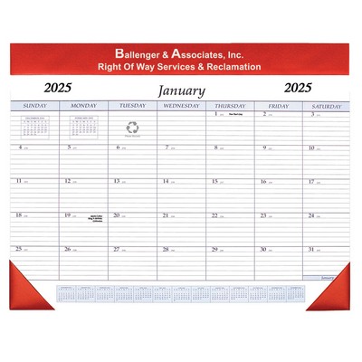 Desk Pad Calendar w/ Leatherette Header