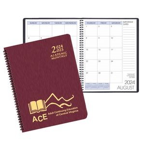 Academic Wire Bound Monthly Appointment Planner w/ Shimmer Cover