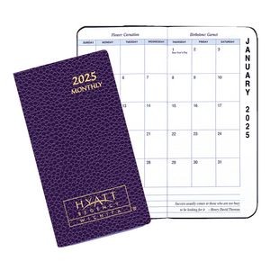 Monthly Pocket Planner w/ Cobblestone Cover - Upright Format