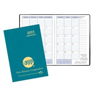Monthly Desk Saddle Stitched Appointment Planner w/ Shimmer Cover