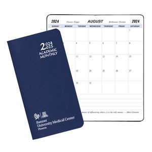 Academic Monthly Pocket Planner w/ Leatherette Cover