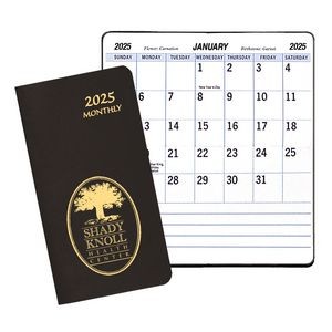 Large Print Monthly Pocket Planner w/ Leatherette Cover