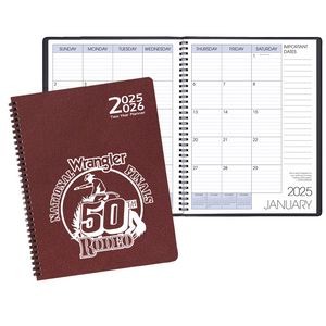 Two Year Monthly Desk Planner w/ Leatherette Cover