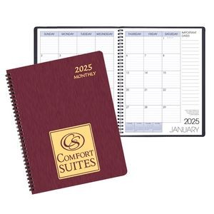 Monthly Desk Appointment Calendar/Planner w/ Shimmer Cover