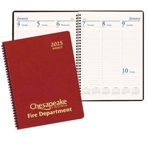 Professional Weekly Desk Appointment Planner w/ Leatherette Cover